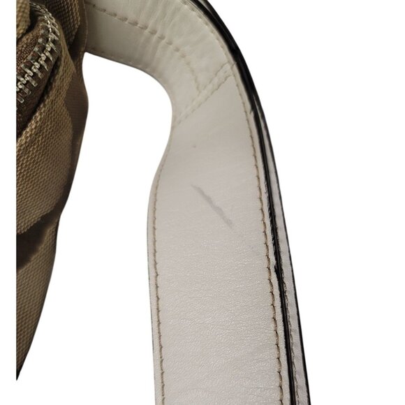 Coach Signature F15068 Canvas Hobo Shoulder Bag Beige & Brown - Picture 13 of 16